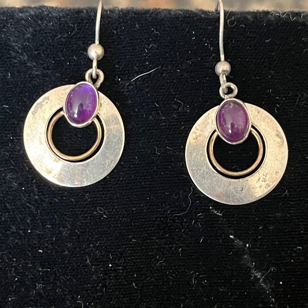 VTG Elegant Sterling and Amethyst Earrings